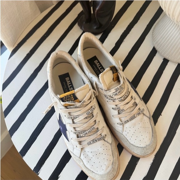 Golden Goose White and Blue Sneakers - Picture 2 of 3